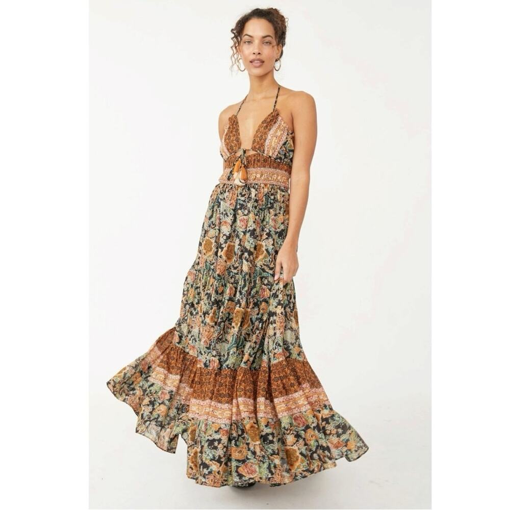 Free People Bohemian Gypsy Beachy Real Love Maxi Dress Twilight Combo Size Large - Picture 7 of 16